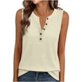 thumbnail image 1 of Women's Solid Round Neck Tank Top Sleeveless Summer Blouse Casual Lightweight Tee, 1 of 6