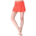 thumbnail image 1 of Women's Solid Ruffle Layered Swimsuit Beach Cover Up Skirt, Coral, S, 1 of 4