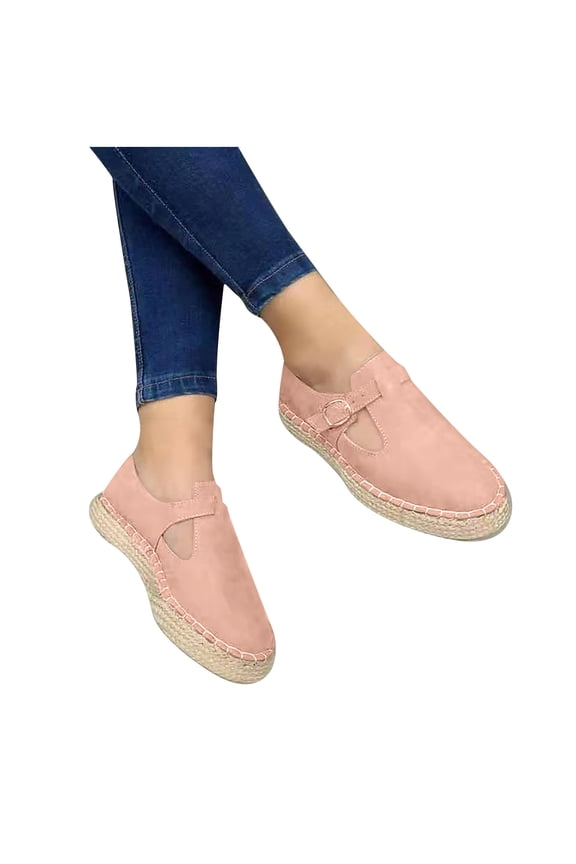 Women's Solid Sandals Casual Boho Flat Round Toe Sandals