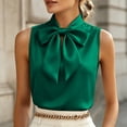 thumbnail image 1 of Women's Solid Satin Blouse with Draped Cowl Neckline – Elegant Silky Evening Top, 1 of 8