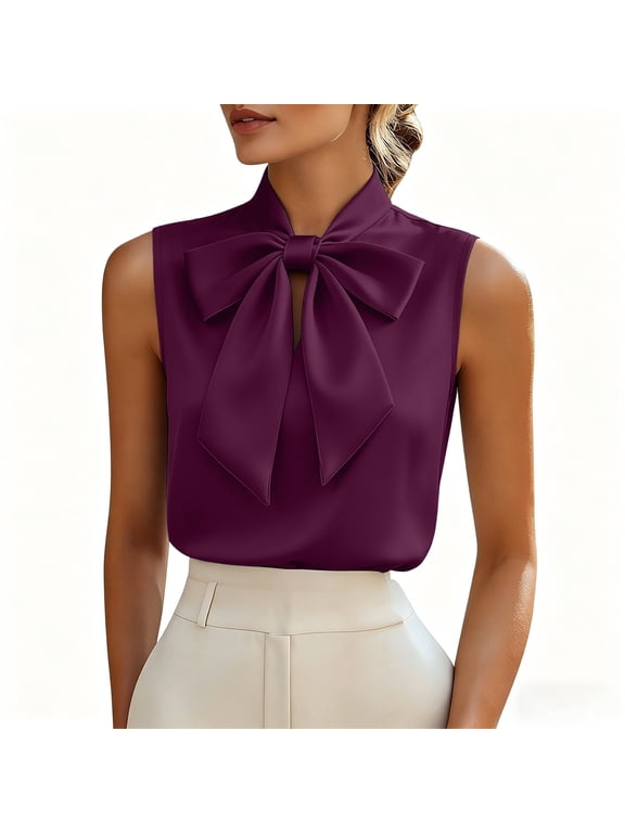 Women's Solid Satin Blouse with Draped Cowl Neckline – Elegant Silky Evening Top