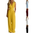 thumbnail image 1 of Women's Solid Sleeveless Jumpsuit, High Waist Wide Leg with Pockets, Relaxed Fit, Day to Night Style, 1 of 5