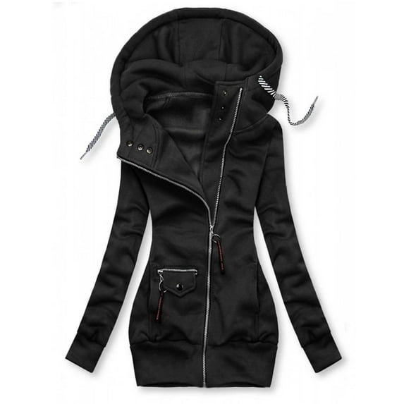 Women's Solid Stitching Drawstring Hooded Slim Fashion Jacket Coat Outwear Lost Peak Jacket Jacket for Women Active Women String Jacket Women Justified Jacket Womens Tall Jacket Eater Jacket Leather