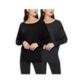 thumbnail image 1 of Women's Solid Stretch Dolman Tops (Pack of 2) Lightweight and Relaxed Fit, 1 of 5