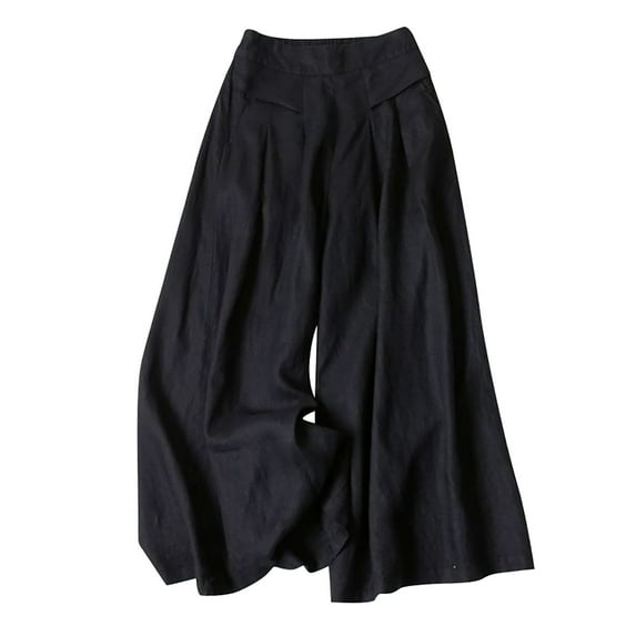 Women's Solid Summer and Linen High Waist Thin Casual Loose Wide Leg Pants Business Casual Pants Women Women Pants Casual Petite on Womens Business Casual Pants Petite Womens plus Sweatpants