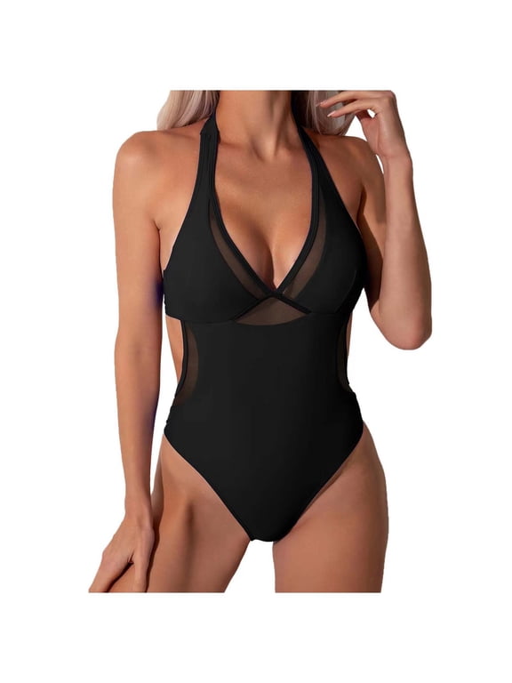 Women's Solid Swimsuit Steel Chest Pad Spaghetti Straps - Sports Bra Supportive Water Activity Swimwear