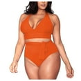 thumbnail image 1 of Women's Solid Swimsuit Swimsuits Two Piece Plus Size Bathing Suits for Teens, 1 of 7