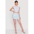 thumbnail image 1 of Women's Solid Textured Knit Tiered Mini Skirt, 1 of 5