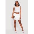 thumbnail image 1 of Women's Solid Textured Knit Tiered Mini Skirt, 1 of 5