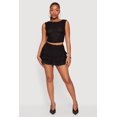 thumbnail image 1 of Women's Solid Textured Knit Tiered Mini Skirt, 1 of 5