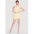 thumbnail image 1 of Women's Solid Textured Knit Tiered Mini Skirt, 1 of 5