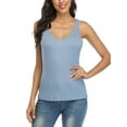 thumbnail image 1 of Women's Solid V Neck Camisole Sleeveless Casual Basic Tank Tops, 1 of 6