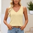 thumbnail image 1 of Women's Solid V-Neck Sleeveless Knit Sweater Casual Layering Tank Top, 1 of 9