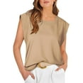 thumbnail image 1 of Women's Solid V-Neck Warm Thermal Long Sleeve T-Shirt Plus Size Sleeveless Top Comfortable Casual Thermal Shirt for Women Long Sleeve V-Neck Blouse, 1 of 7