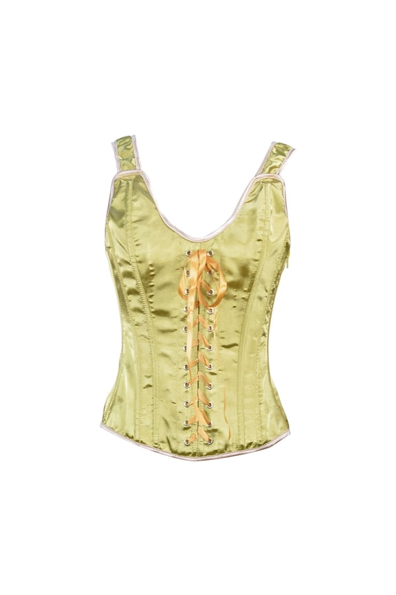 Women's Solid Vest – Bone Structured Corset With Front Lacing And Side Zippers For Shaping