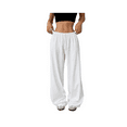 thumbnail image 1 of Women’s Solid Wide-Leg Pants, Elastic Waist Drawstring Lounge Trousers, High-Comfort Casual Loose Fit Pants, Lightweight Everyday Relaxed Fit Bottoms, 1 of 7
