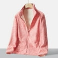 thumbnail image 1 of Women's Solid Wool Jacket Full Zip Short Coat Warm And Light Coat Casual Coat plus Size Jackets for Women 3x Elderly Ideas Women Warm Jacket Shirts for Women Skying Jacket Women Velour Coat Women, 1 of 3