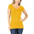thumbnail image 1 of Women's Solid basic V-neck short sleeve tee, 1 of 4