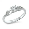 thumbnail image 1 of Women's Solitaire White Cubic Zirconia Promise Ring .925 Sterling Silver Band Jewelry Female Size 5, 1 of 4