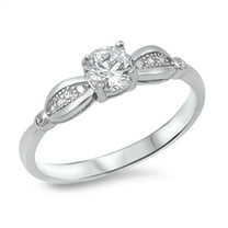 Women's Solitaire White Cubic Zirconia Promise Ring .925 Sterling Silver Band Jewelry Female Size 7