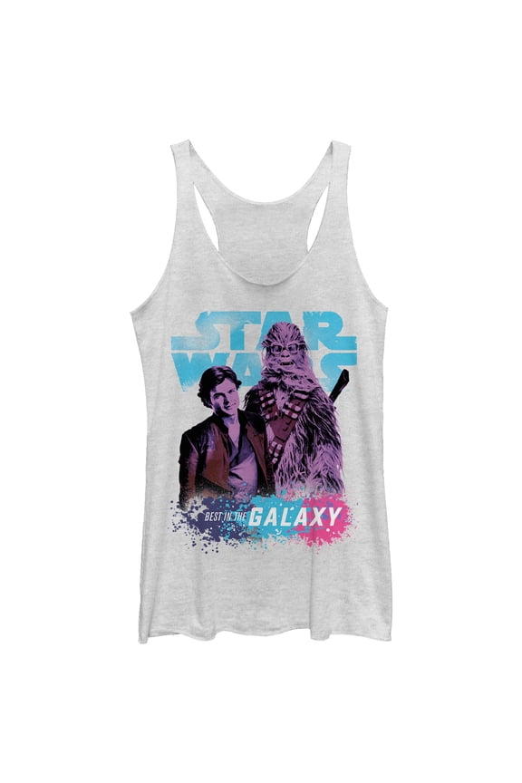 Women's Solo: A Star Wars Story Best in the Galaxy Racerback Tank Top White Heather Medium