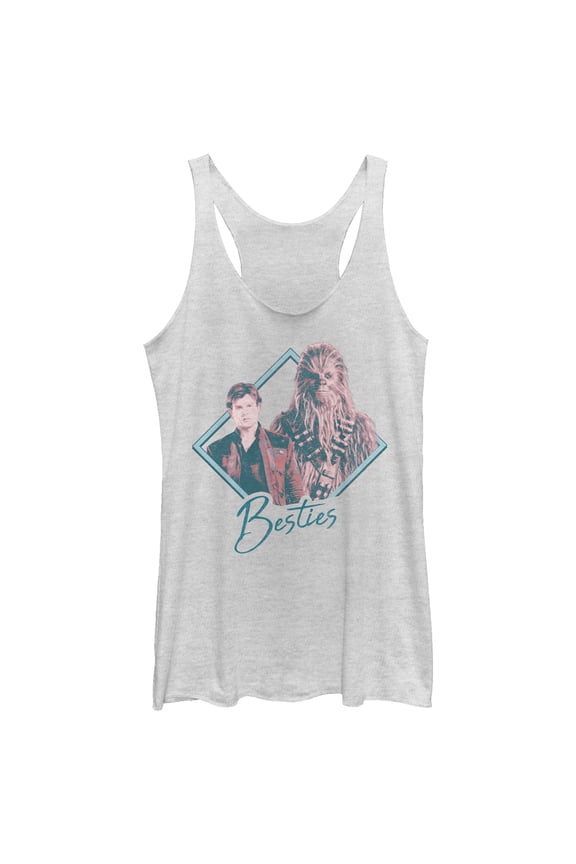 Women's Solo: A Star Wars Story Besties Triangle Racerback Tank Top White Heather X Small