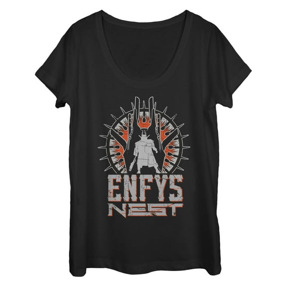 Women's Solo: A Star Wars Story Enfys Nest Silhouette  Scoop Neck Black Large