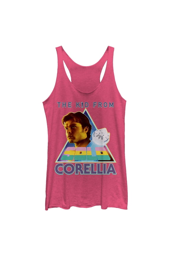 Women's Solo: A Star Wars Story Kid from Corellia Triangle Racerback Tank Top Pink Heather Large