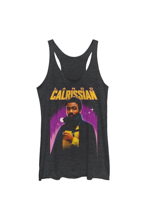 Women's Solo: A Star Wars Story Lando Starry Night Racerback Tank Top Black Heather Small