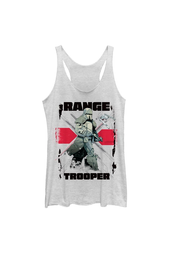 Women's Solo: A Star Wars Story Range Trooper Stripe Racerback Tank Top White Heather Large