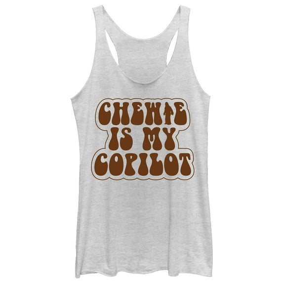 Women's Solo: A Star Wars Story Retro Chewie Copilot Racerback Tank Top White Heather Small