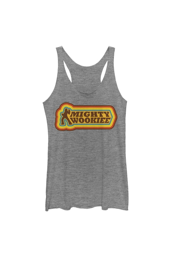 Women's Solo: A Star Wars Story Retro Mighty Wookiee Racerback Tank Top Gray Heather Medium