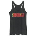 thumbnail image 1 of Women's Solo: A Star Wars Story Retro Solo Name  Racerback Tank Top Black Heather X Small, 1 of 3