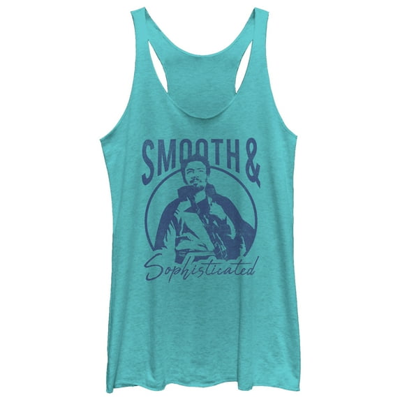 Women's Solo: A Star Wars Story Smooth Lando Racerback Tank Top Tahiti Blue X Small