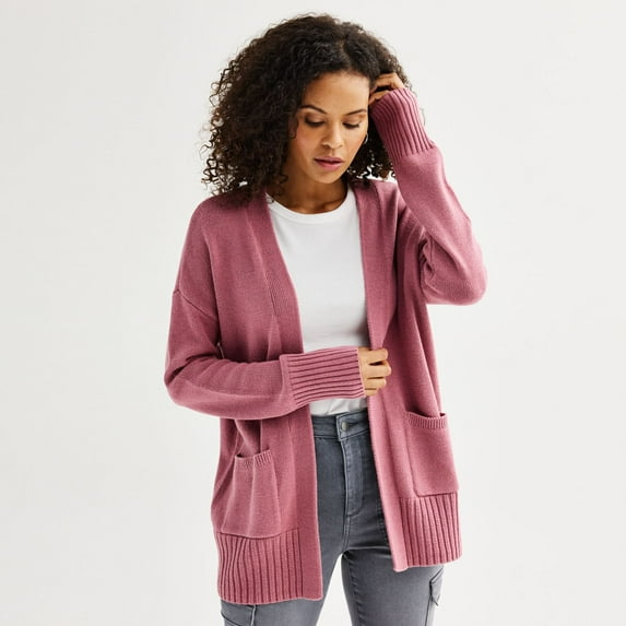 Women's Sonoma Goods For Life® Every Day Cardigan Color: Mai Mauve Size: X SMALL