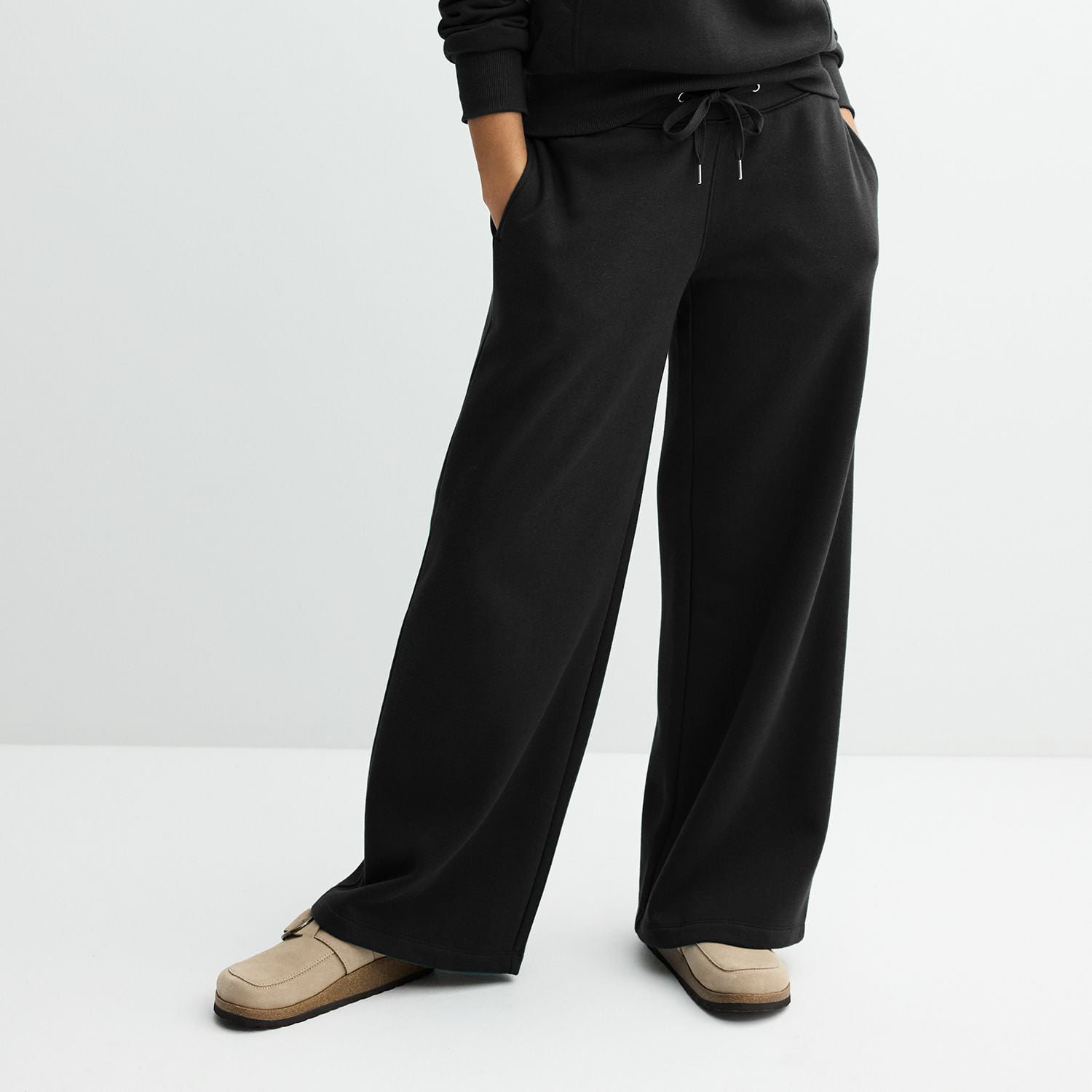 Women's Sonoma Goods For Life® Fleece Wide Leg Pants Color: Pitch Black  Size: XX LARGE - Walmart.com