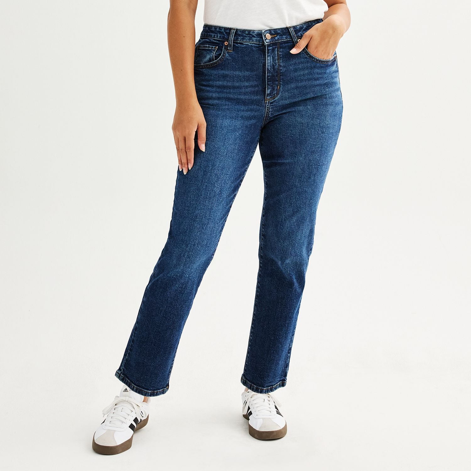 Jean Femme Sonoma Mi-Hauteur Curvy Droit Stretch - Taille 2, Neuf Avec Étiquettes