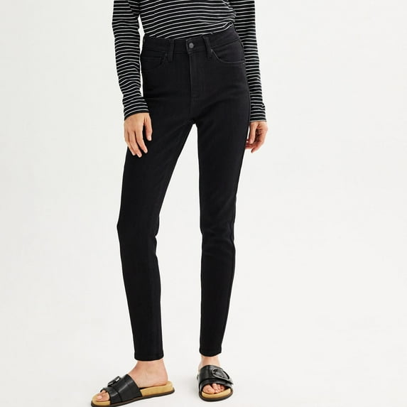 Women's Sonoma Goods For Life® High Rise Skinny Jeans Color: Black Size: 2 AVG/REG