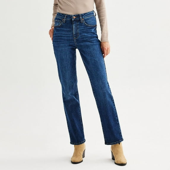 Women's Sonoma Goods For Life® High Rise Straight Jeans Color: Dark Wash Size: 16 LONG