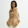 thumbnail image 1 of Women's Sonoma Goods For Life Sherpa Snap-Through Vest Color: Barric Beige Size: SMALL, 1 of 4