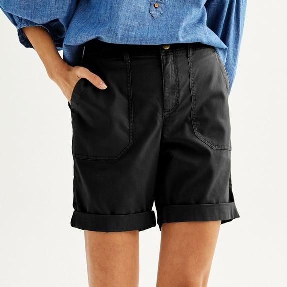 Women's Sonoma Goods For Life® Utility Bermuda Shorts Color: Pitch Black Size: MEDIUM