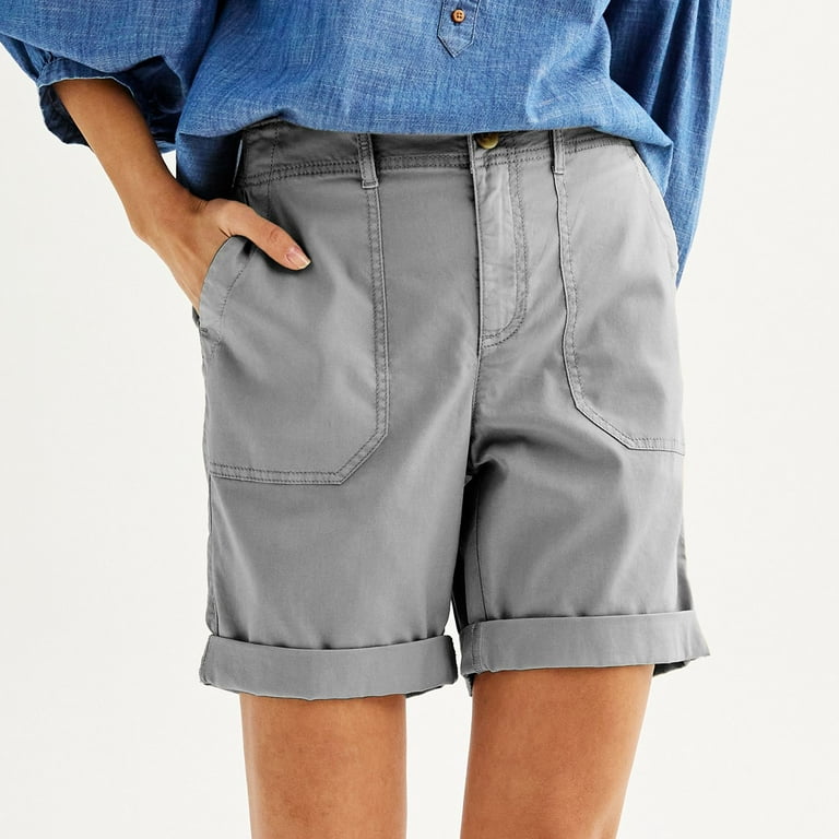 Women s Sonoma Goods For Life Utility Bermuda Shorts Color Steel Beam Size XX LARGE Walmart