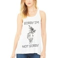 thumbnail image 1 of Women's Sorry Printed Flowy Racerback Tank Top, 1 of 1