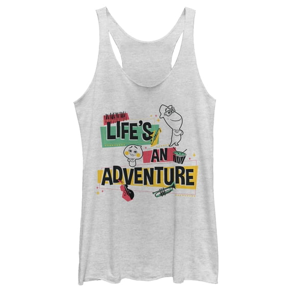 Women's Soul Life's an Adventure Racerback Tank Top White Heather X Small