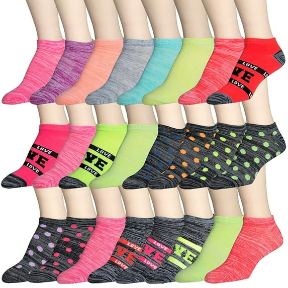 Women's Soxo Low-Cut Assorted Socks (24-Pairs)