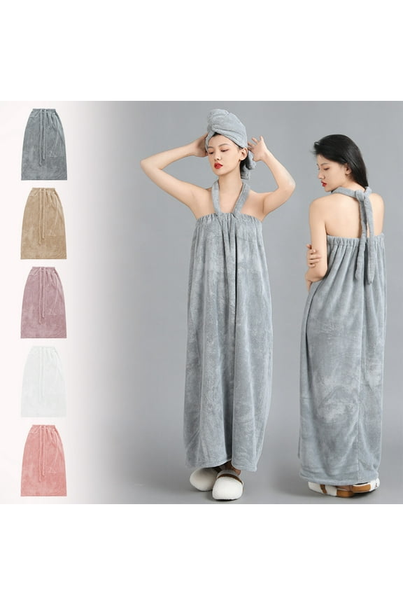 Women's Spa Towel Wrap Adjustable Bathrobe Lightweight Dry Polyester Bath Wrap Full Length Knee Size Pool Beach Cover-Up 1 Piece Multiple Colors 42.5x47.2 in