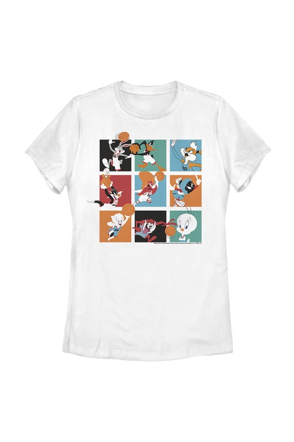 Women's Space Jam: A New Legacy Tune Squad Boxes Graphic Tee White 2X Large