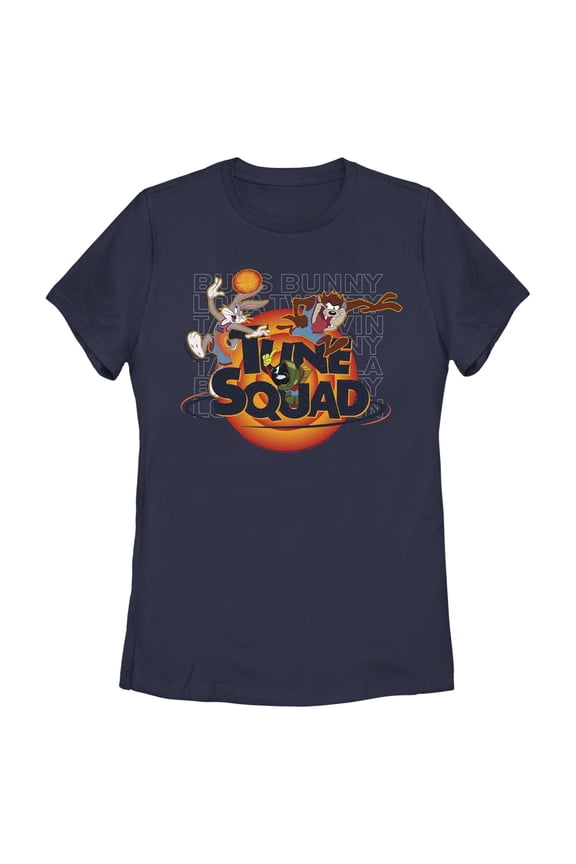 Women's Space Jam: A New Legacy Tune Squad Classic Logo Graphic Tee Navy Blue Small