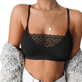 thumbnail image 1 of Women's Spaghetti Cami Top Basic Bralette w/o Padding or Underwire Sexy Lace Camisole Wrap Tops Bra Bandeau Slim Solid Tanks Underwear Lady Girl Sexy Wrap Bodysuit, 1 of 5