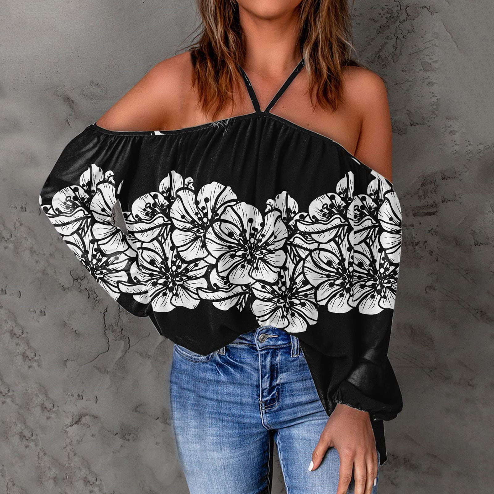 black off the shoulder top walmart